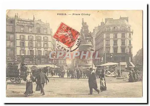 Paris (17eme) Cartes postales Place Clichy (tres animee)