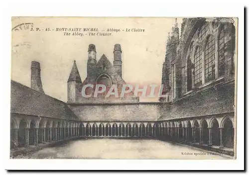 Mont Saint Michel Cartes postales Abbaye Le cloitre