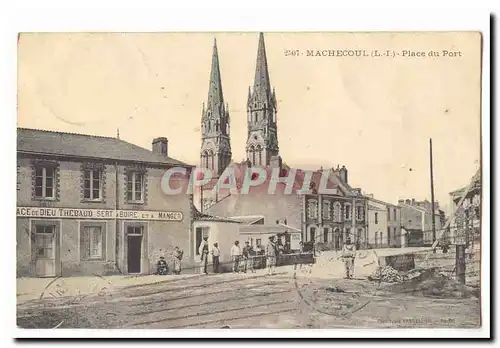 MAchecoul Cartes postales Place du port (animee) (Bar Cafe Cafe Thebaud Sert a Boir et a manger !)