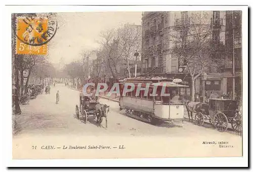 Caen Cartes postales Le boulevard Saint Pierre (tramway)