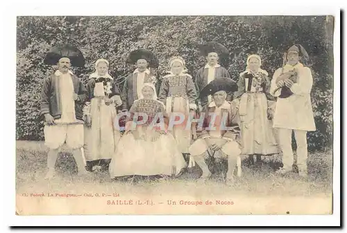 Saille Ansichtskarte AK Un groupe de noces TOP (folklore costumes)