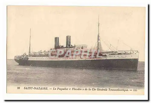 Saint Nazaire Cartes postales Le paquebot Flandre de la Cie Generale Transatlantique