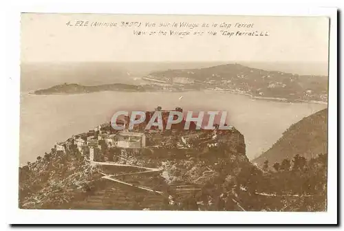 Eze Cartes postales Vue sur le village et le cap Ferrat