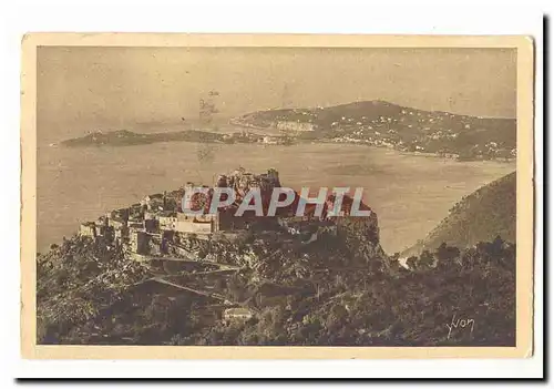 Eze Cartes postales Vue generale du village prise de la route de la Grande corniche de Nice a Menton