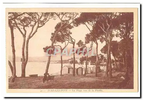 Juan les Pins Cartes postales La plage vue de la Pinede