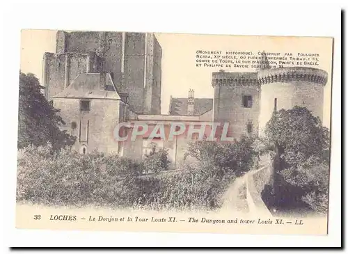 Loches Cartes postales Le donjon et la Tour Louis XI