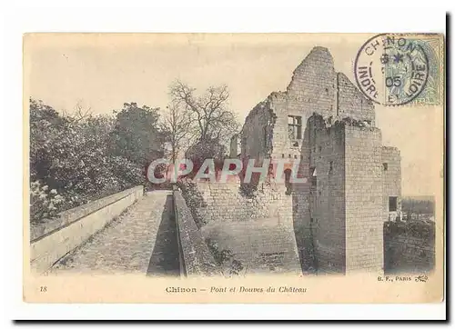 Chinon Cartes postales Pont et douves du chateau