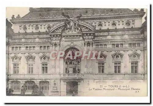 Tours Cartes postales Le theatre municipal