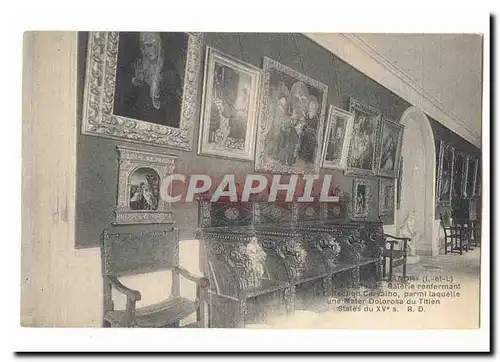 Villandry Cartes postales Le Chateau Galerie renfermant la collection Carvalho (Mater Dolorosa Titien)