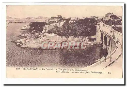 Marseille Ansichtskarte AK La corniche Vue generale de Malmousque