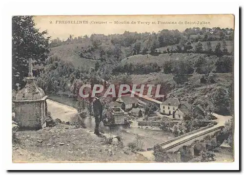 Fresselines Cartes postales Moulin de Vervy et Fontaine de Saint Julien