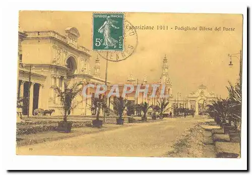 Exposizione 1911 Cartes postales Padiglione difesa del PAese