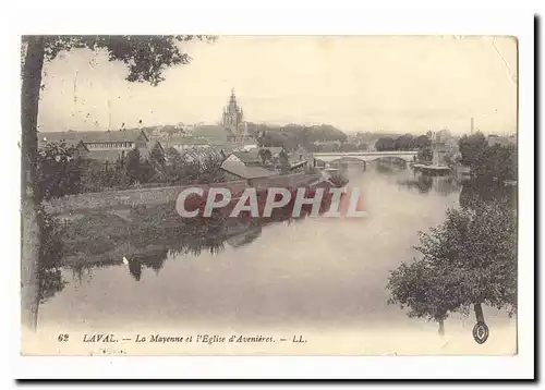 Laval Cartes postales La Mayenne et l'eglise d'Avenieres