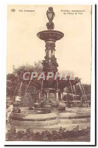 Limoges Cartes postales Fontaine monumentale de l&#39hotel de ville