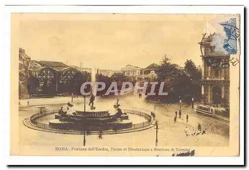 Italie Italia Roma Ansichtskarte AK Fontana dell Esedra TErme di Diocleziano e Stazione di Termini