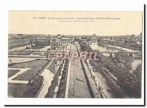 Paris (1er) Ansichtskarte AK Panorama vers le Louvre A gauche la SEine et Notre Dame a droite