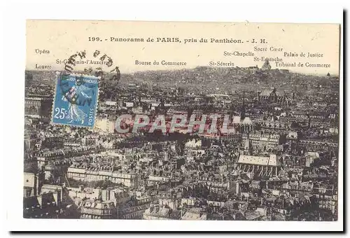 Paris (5eme) Cartes postales Panorama de Paris vu du Pantheon