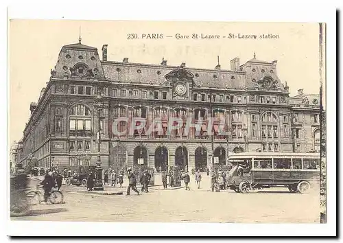 Paris (9eme) Ansichtskarte AK Gare St Lazare (autobus)