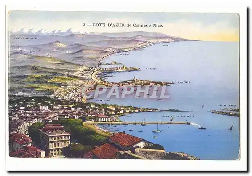 Cote d&#39azur de Cannes a Nice Cartes postales