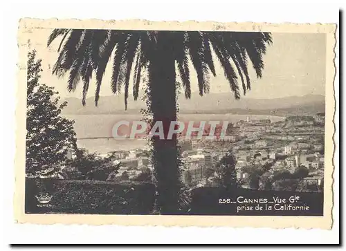 Cannes Cartes postales Vue generale prise de la Californie