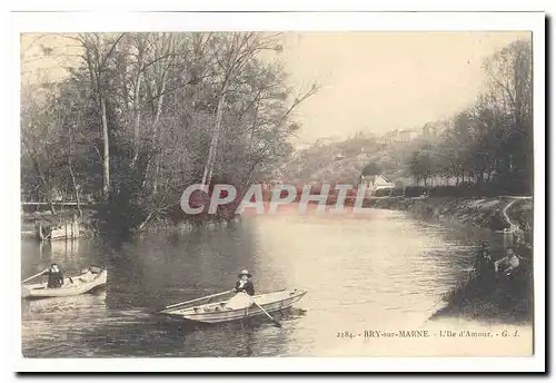 Bry sur Marne Cartes postales L'ile Amour (barque)