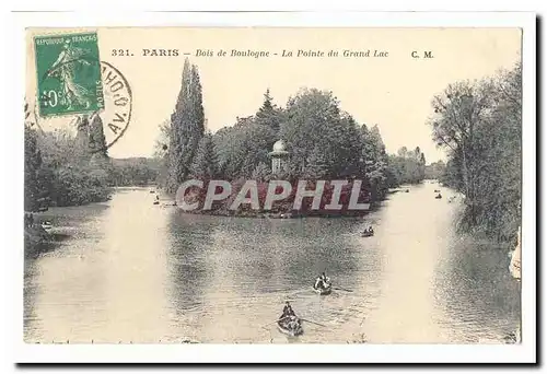 Paris Cartes postales Bois de Boulogne La pointe du grand lac
