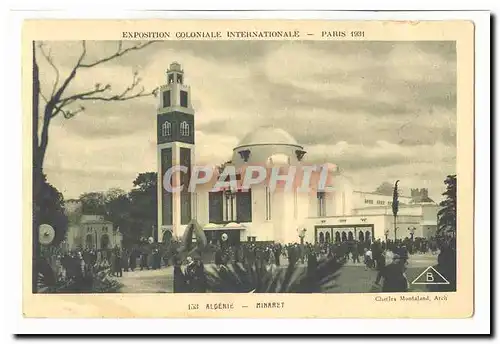 Algerie Cartes postales Minaret Exposition coloniale internationale 1931 Paris