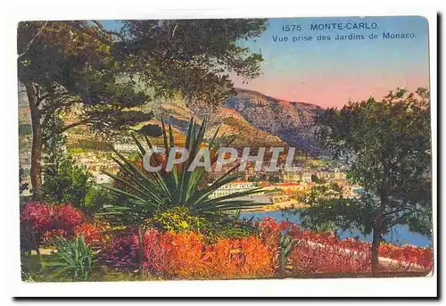 Monte Carlo Cartes postales Vue prise des jardins de Monaco