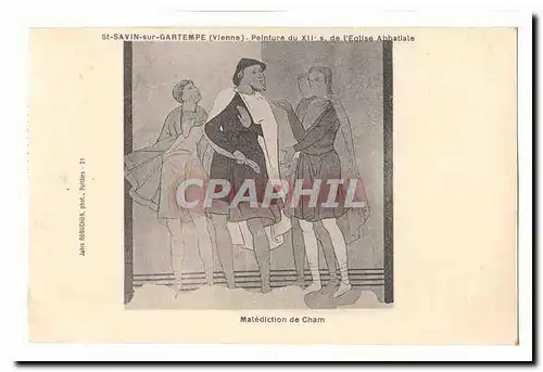 St Savin sur Gaartempe Cartes postales Peinture du 12eme de l�eglise abbatiale Malediction de Cham