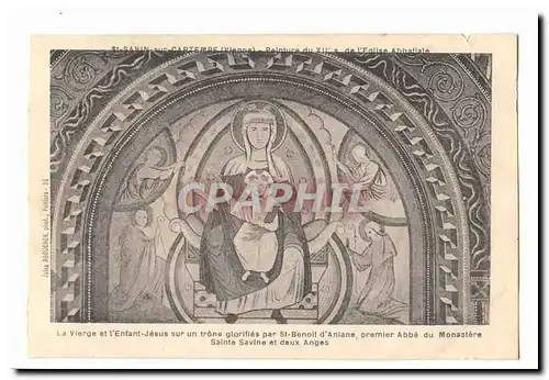 St Savin sur Gaartempe Cartes postales Peinture du 12eme de l�eglise abbatiale La vierge et l&#39enfant Jesus su