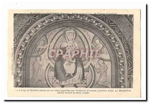 St Savin sur Gaartempe Cartes postales Peinture du 12eme de l�eglise abbatiale La vierge et l'enfant Jesus su