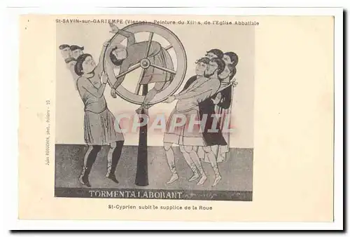 St Savin sur Gaartempe Cartes postales Peinture du 12eme de l�eglise abbatiale St Cyprien subit le supplice de l