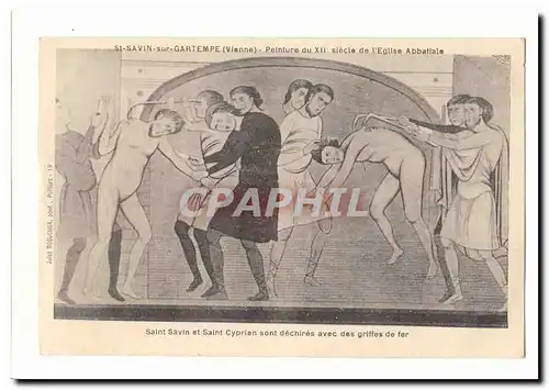 St Savin sur Gaartempe Cartes postales Peinture du 12eme de l�eglise abbatiale Saint Savin et St Cyprien sont de