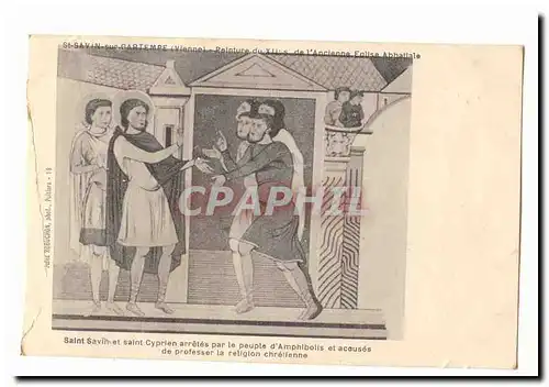 St Savin sur Gaartempe Cartes postales Peinture du 12eme de l�eglise abbatiale Saitn Savin et St Cyprien arretes
