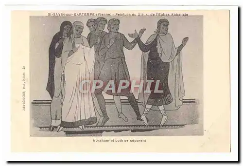 St Savin sur Gartempe Cartes postales Peinture du 12eme de l�eglise abbatiale Abraham et Loth se separent