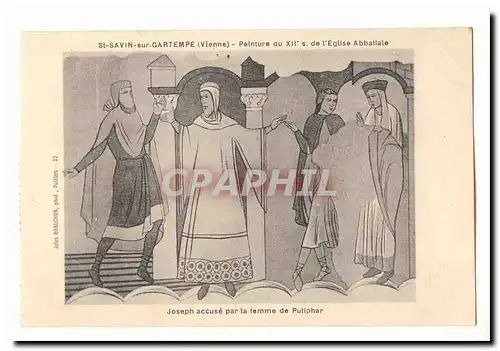 St Savin sur Gartempe Ansichtskarte AK Peinture du 12eme de l�eglise abbatiale joseph accuse par la femme de Puti