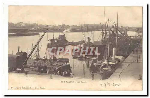 St Nazaire Cartes postales Les bassins (bateaux animee)