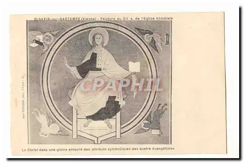 St Savin sur Gartempe Ansichtskarte AK Peinture du 12eme de l�eglise abbatiale Le Christ dans une gloire entoure