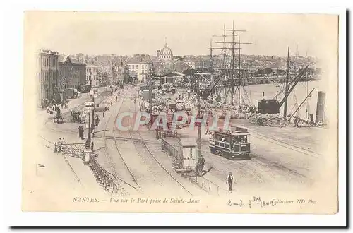 Nantes Cartes postales Vue sur le port prise de Sainte Anne (carte precurseur) (tres animee)