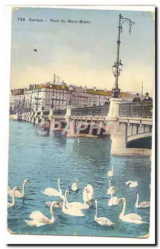 Suisse Cartes postales Geneve Pont du Mont Blanc (cygnes swan)