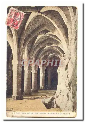 Suisse Cartes postales Souterrain de Chillon prison de bonivard