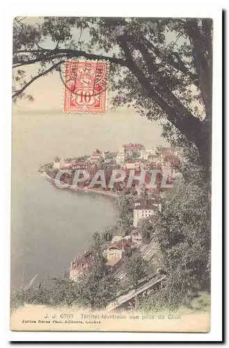 Suisse Cartes postales Territet Montreux Vue prise de Glion
