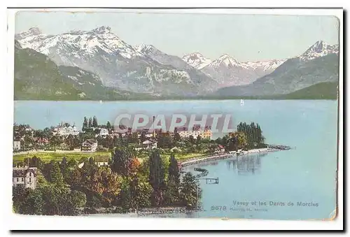 Suisse Cartes postales Vevey et les dents de Morcles