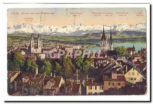 Suisse Cartes postales Zurich von der Drania aus