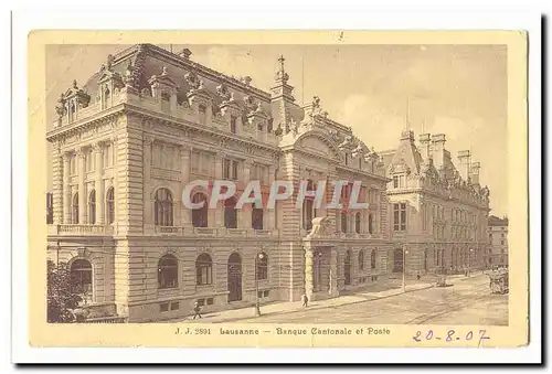 Suisse Cartes postales Lausanne Banque cantonale et Poste
