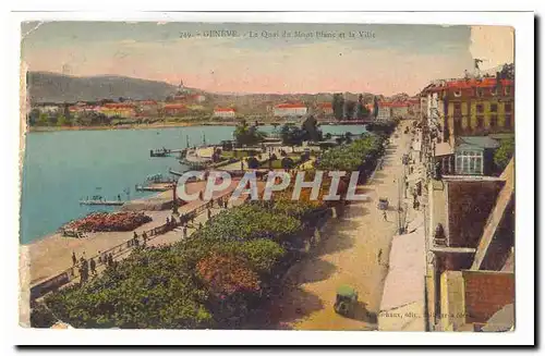 Suisse Cartes postales Geneve Le quai du Mont Blanc et la ville