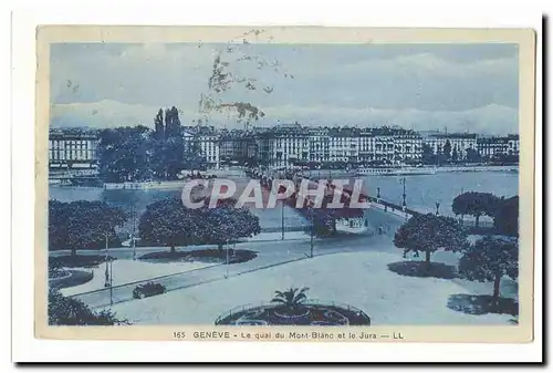 Suisse Ansichtskarte AK Geneve Le quai du Mont Blanc et le Jura