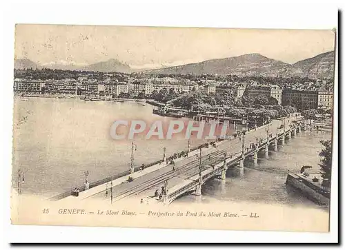 Suisse Ansichtskarte AK Geneve Le Mont Blanc perspective du Pont du Mont Blanc