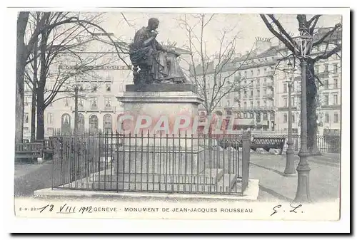 Suisse Cartes postales Geneve Monument de Jean Jacques Rousseau