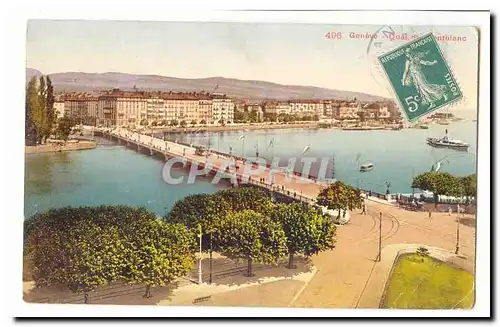 Suisse Cartes postales Geneve Quai et Montblanc